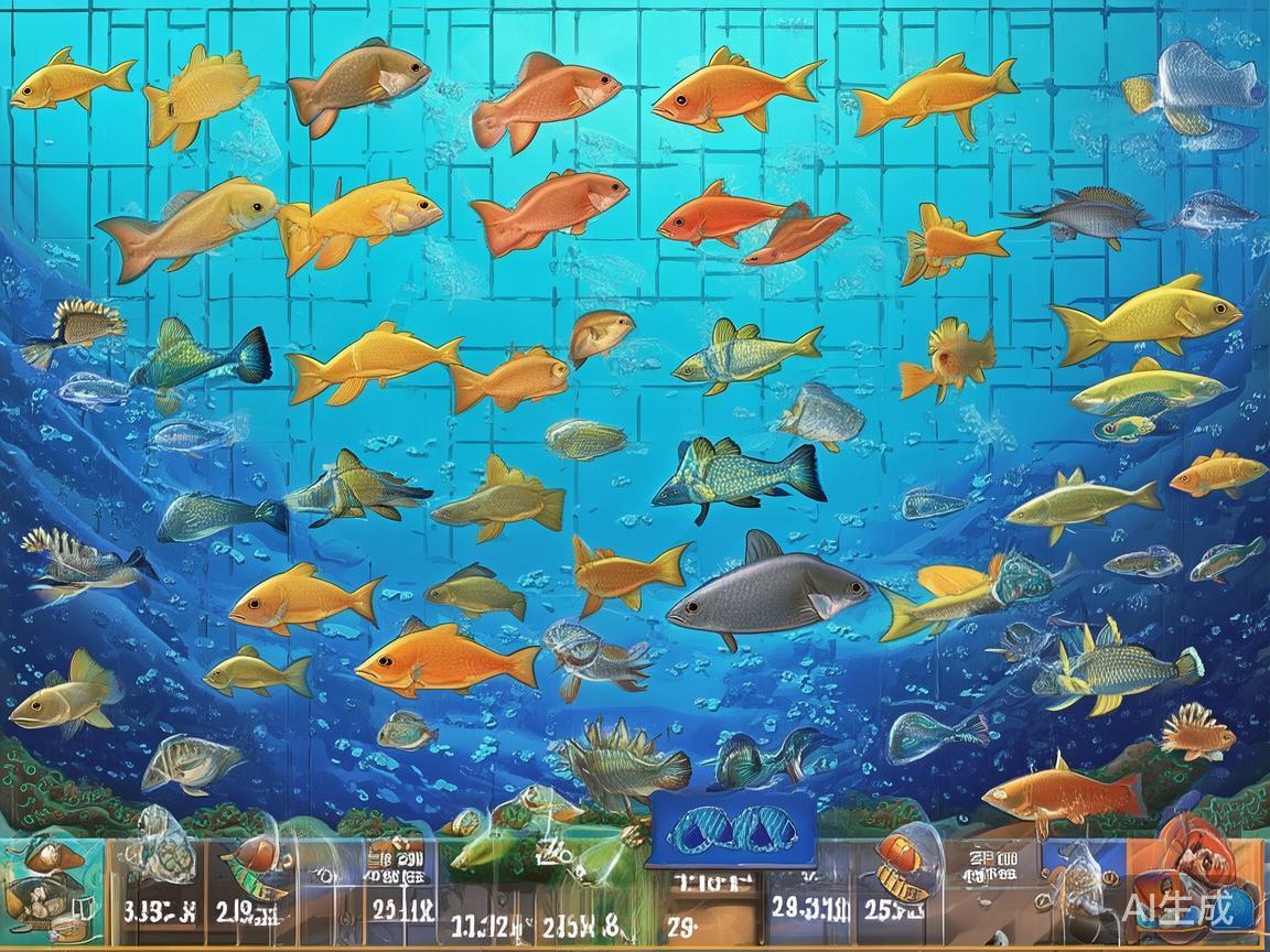 首先，游戏内设有多种不同的鱼种，每种鱼的数量、出现